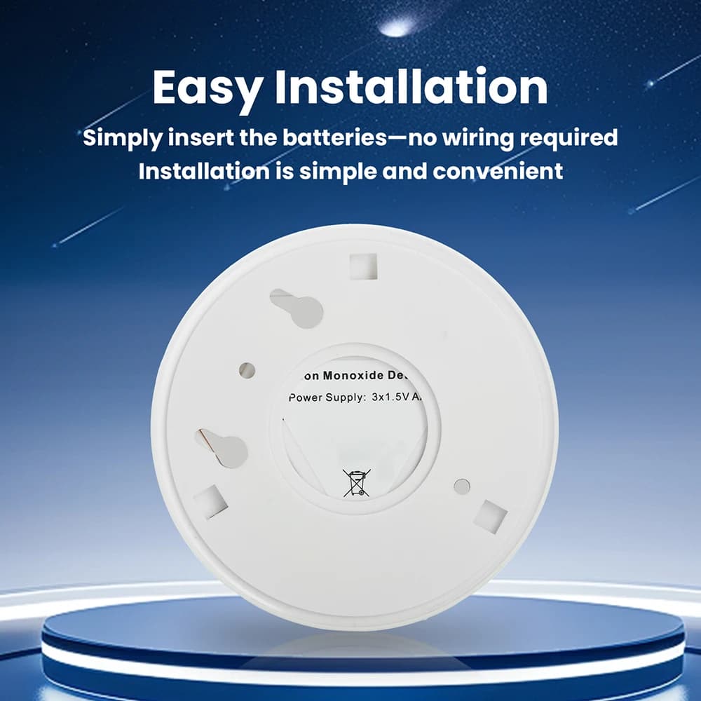 LED Digital Display Carbon Monoxide Detector Smoke CO Gas Sensor AA Battery Powered Fire Siren Alarm For Home Smokehouse