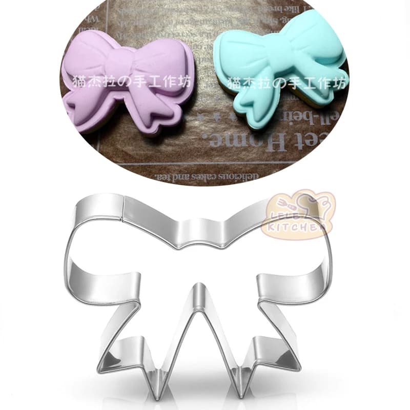 1pcs Bakeware Bowknot Stainless Steel Cookie Cutter Moldes Metal Biscuit Mould Fondant Cake Decor Tools Pastry Shop
