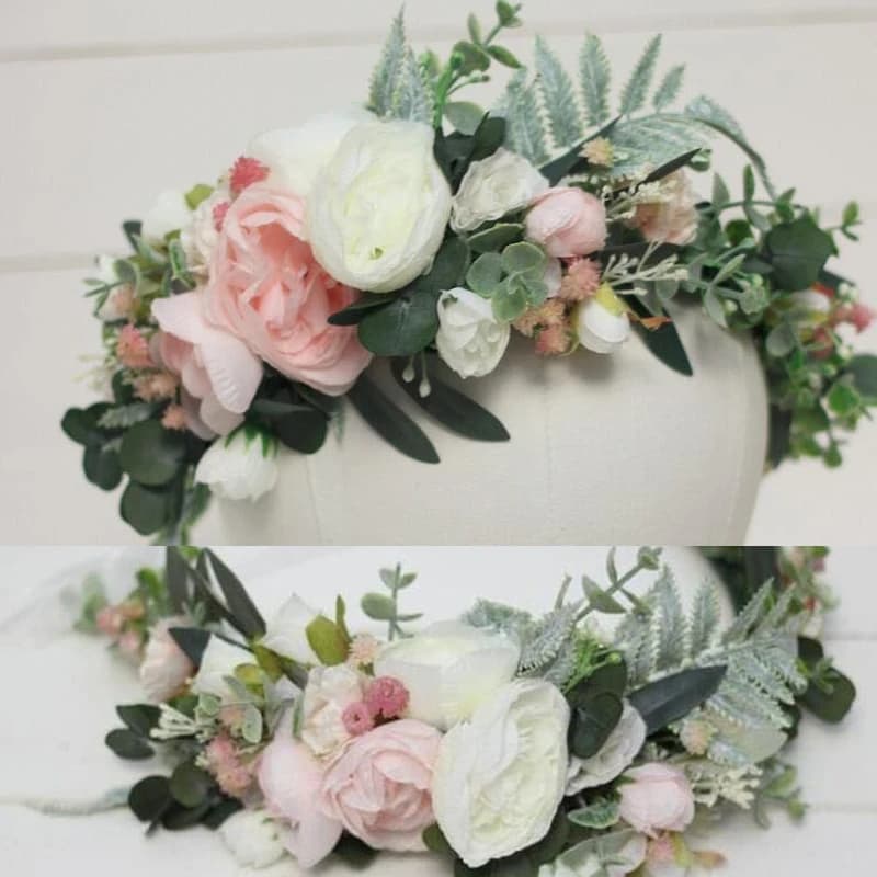 Women Wedding Flower Wreath Crown Festival Headband Women Hair Accessories Headdress Girl Floral Garland Wedding Floral Headwear