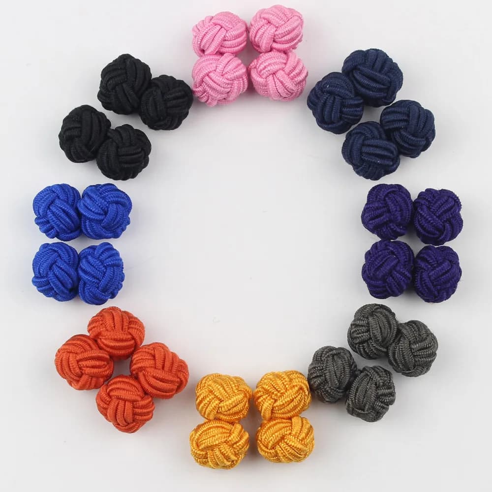Mens Cuff Links Fashion Men's Shirt Cufflinks Trade Mixed Solid Colors DIY Braided Wire Buckle Cuff Link