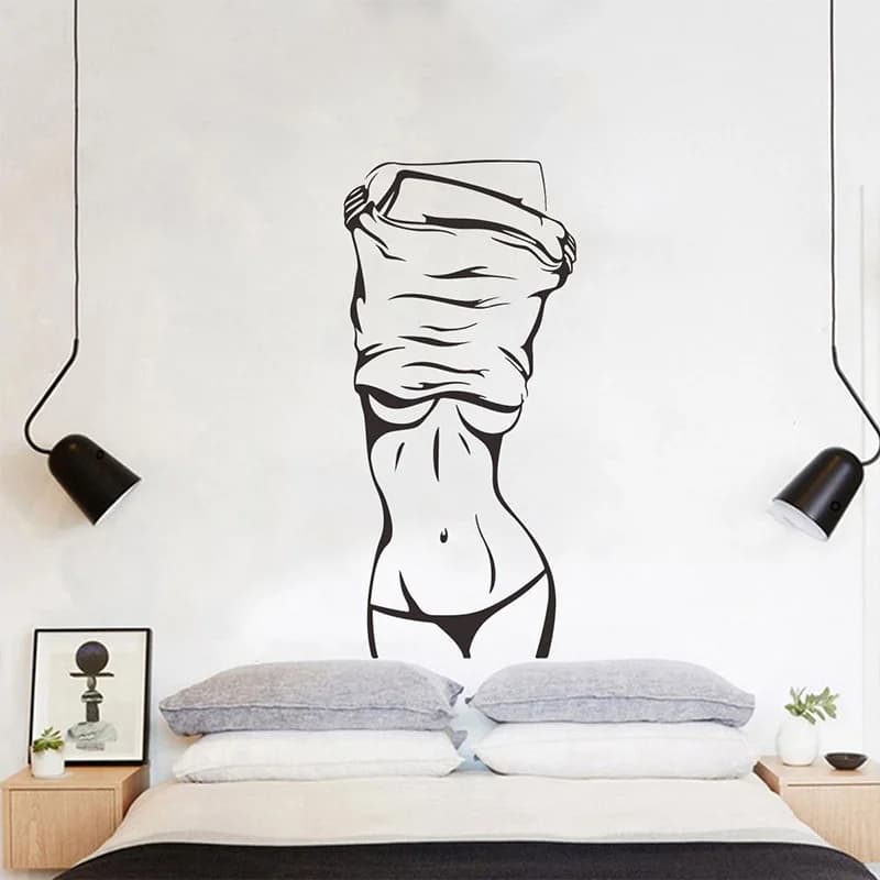 Sexy Girl Wall Stickers Creative Pattern Living Room Bedroom Decoration Art Decals Self-adhesive Mural Home Decor Fitness Poster