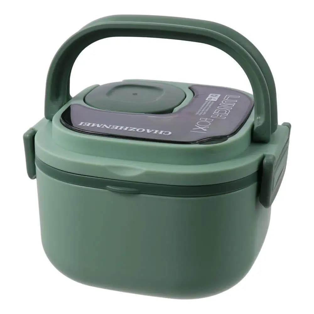 Blue/Green/Pink/White Insulated Lunch Box Plastic/Stainless Steel 15*15*9.6 CM Bento Box Lunch Box with Cutlery Camp Out