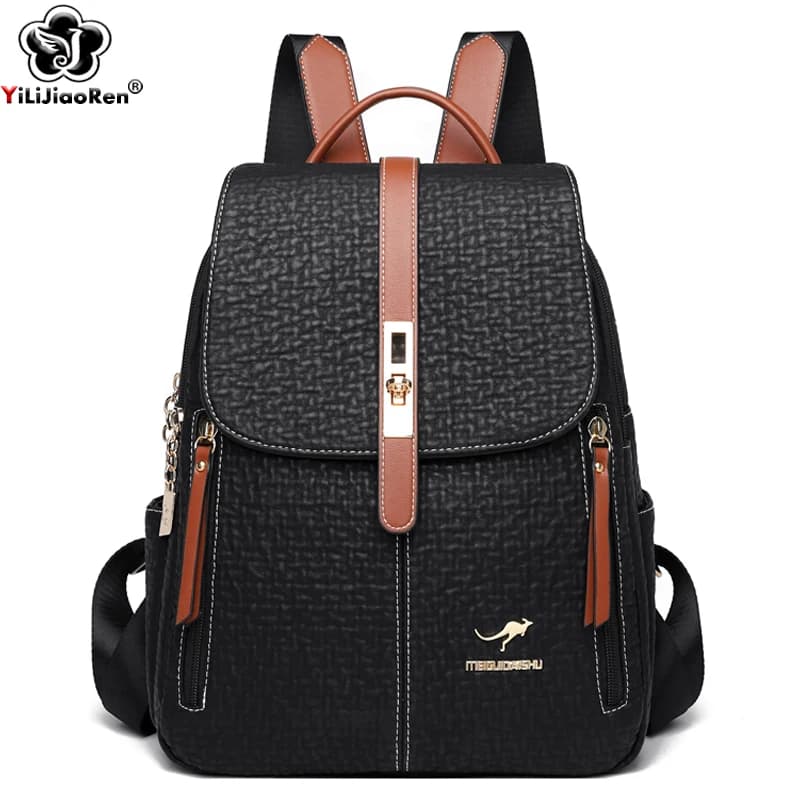 Fashion Backpacks Female High Quality Leather Bagpack for Women Rucksacks Large Capacity School Bag Ladies Travel Bags Mochilas