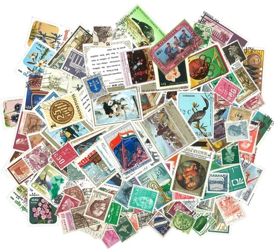 100Pcs/Bag World Stamps From Many Countries All Different NO Repeat  Marked Postage Stamps for Collecting
