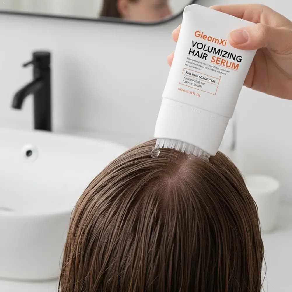 Hair Serum With Built-In Brush,Hair Nourishing Strengthening Essence,Improve Scalp Environment,Scalp Massager,Korean Hair Care