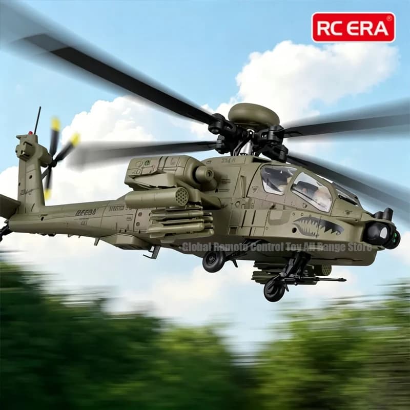 RC ERA C170 RC Helicopter 1:48 Apache Brushless Stunt Armed 6CH RC Helicopter Model with 6-axis Gyroscope Stabilization Toy Gift