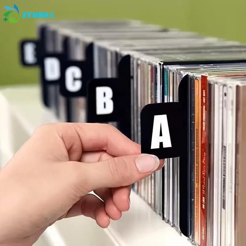 ●26pcs CD/DVD/Vinyl Record Organizer Dividers A-Z Alphabet File Storage Separator For Music Albums, Office, Home, Space-Saving