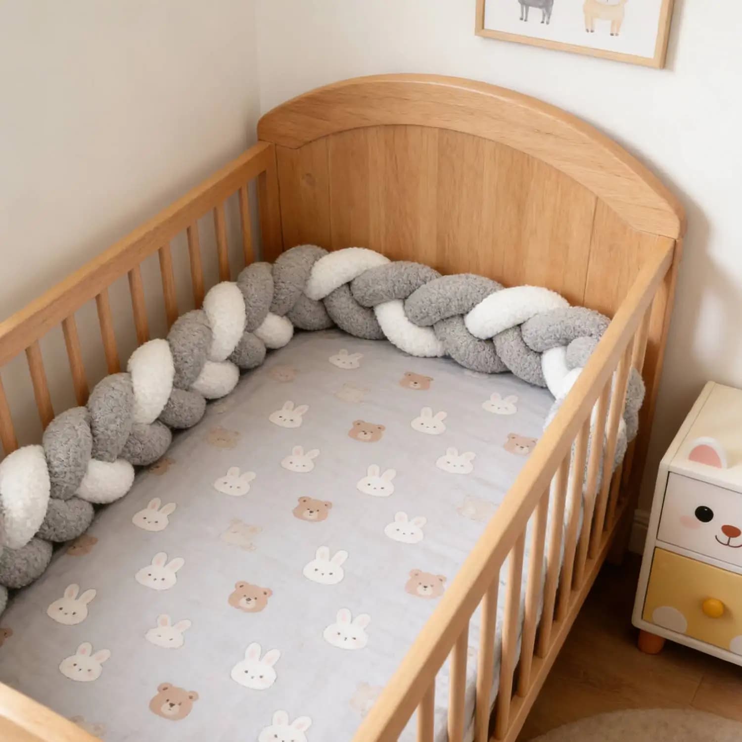 Baby Crib Protector  Infant Cradle Pillow Cushion Braid Crib Bumper Protector Room Decor Tresse Tour De Lit Bebe 1M 2M 3M 4M