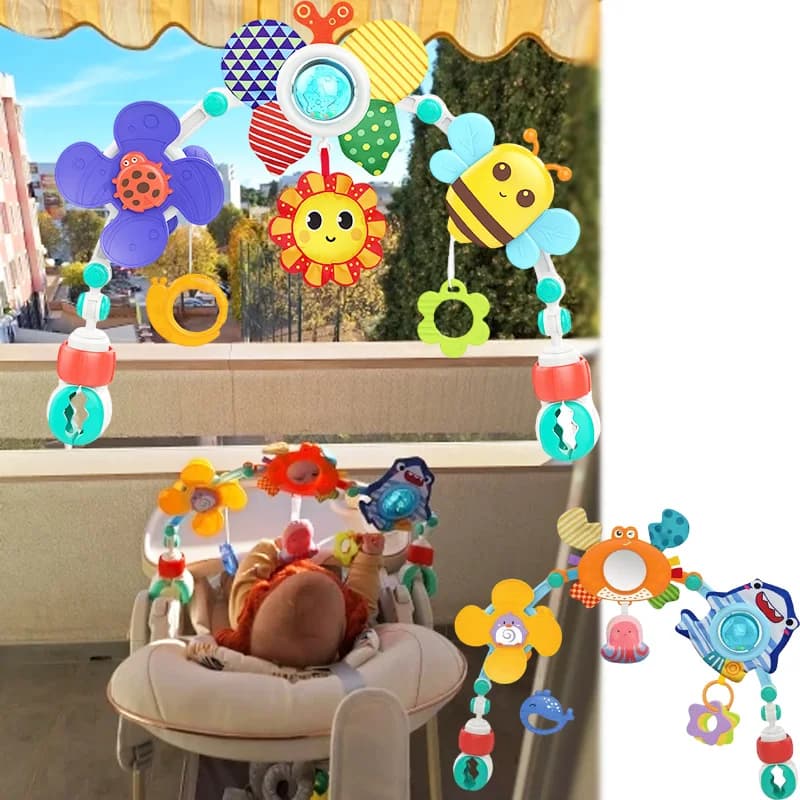 Baby Stroller Arch Toy Bouncer Toy Pram Activity Arch Toys Fine Motor Skills Toy Sensory Development Arch Baby Car Seat Bed Toys