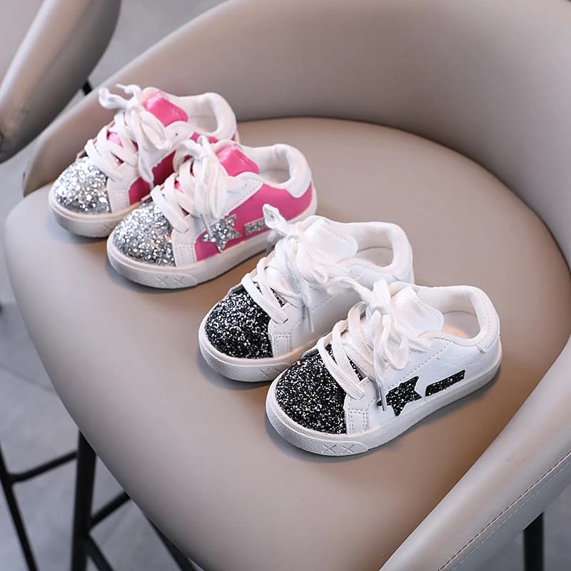 Girls' Shoes 2025 Spring New  Casual Versatile Little Girls  Star sneakers Spring and Autumn Children's Sports Shoes