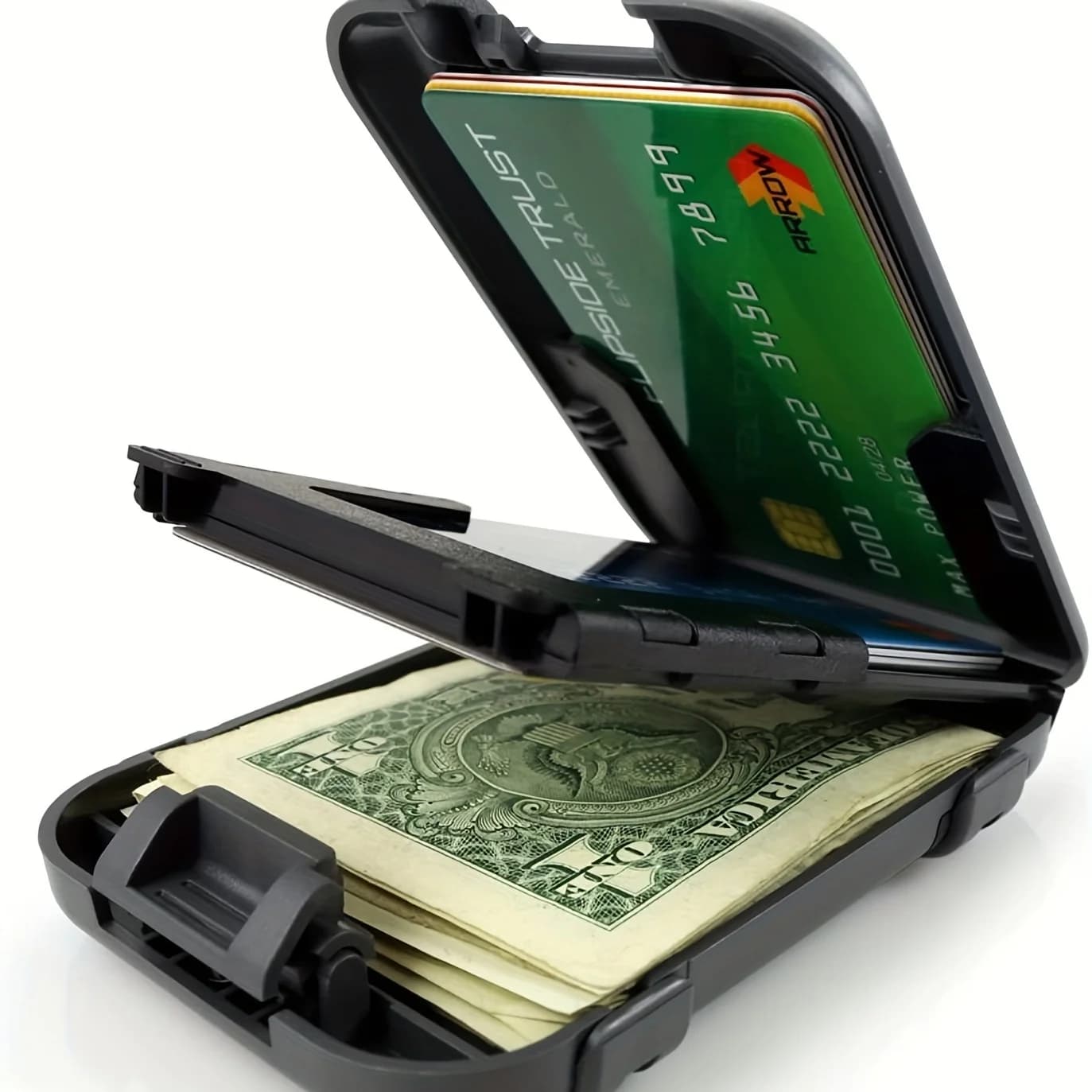 wallet wallet, RFID block minimalist wallet men's ultra thin aluminum clip pocket cash credit card holder