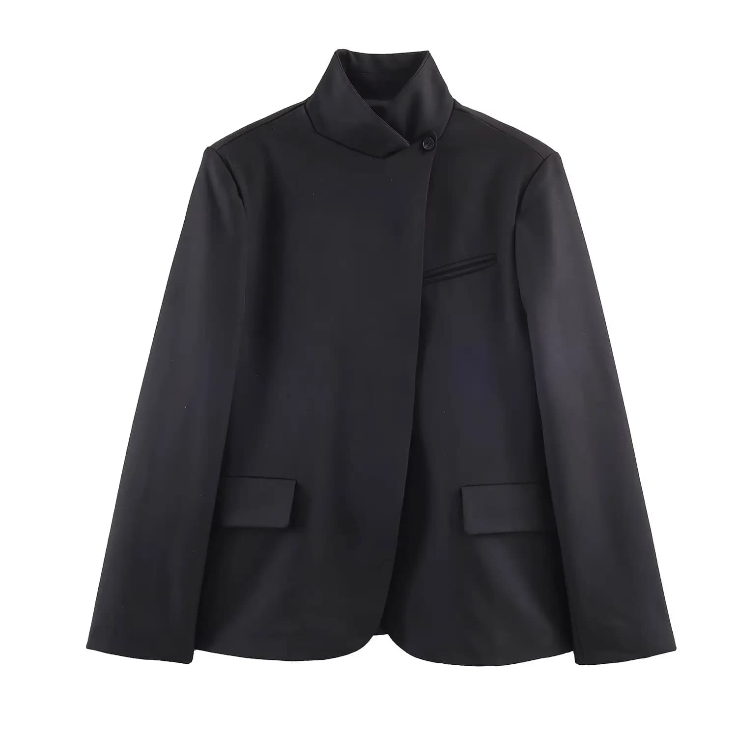 2026 New Arrivals: Women's Outerwear — Euro-American Style, Chic French Design, Minimalist Stand-Collar Long-Sleeve Jacket