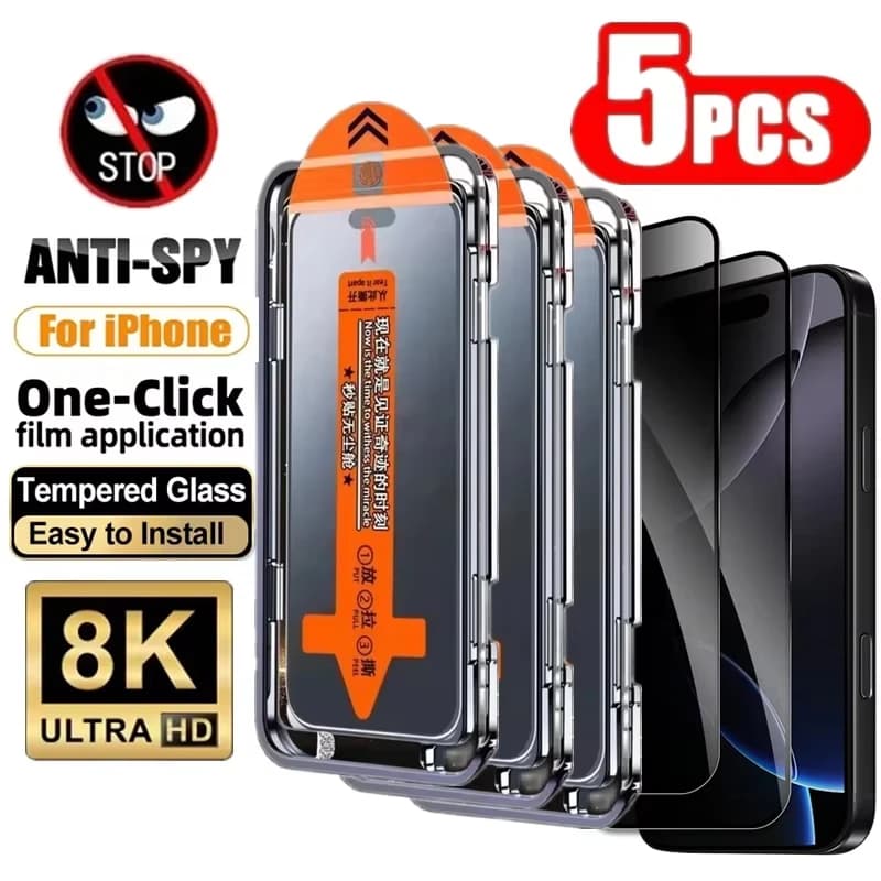 1-5PCS Privacy Screen Protector for iPhone 17 Pro Max 18 16 15 14 13 12 11 16e Plus Mini Air XR XS 6 7 8 Anti-Spy Tempered Glass