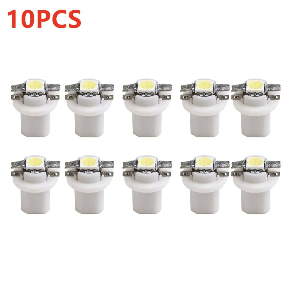 10x Cars LED Bulbs T5 B8.5D 5050 SMD DC 12V 6000K White Car LED Dashboards Dash Lamp Instruments Light Bulbs Shifter Lights