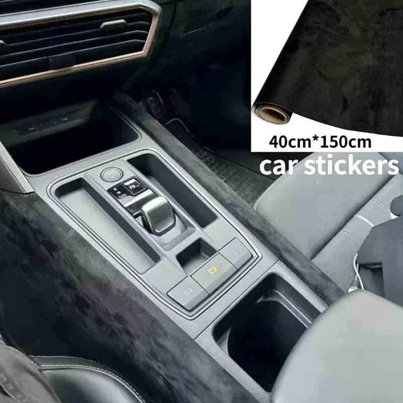 Car Accessories Interior  Sticker 40cm*150cm Multi Colors Sticky Suede Fabric Self Adhesive Velvet Fabrics for Roof Interior