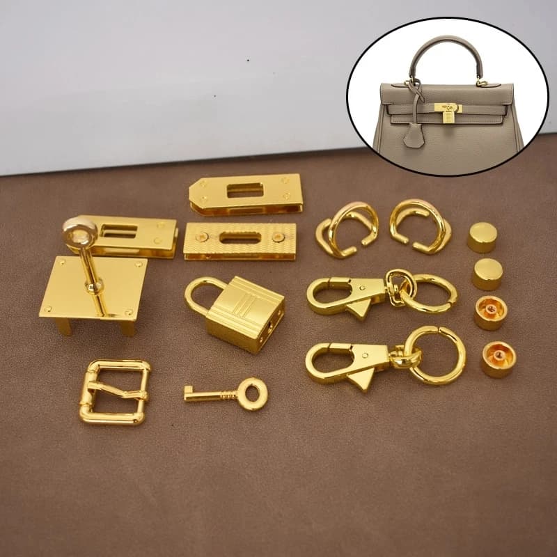  Handbag Hardware Accessories DIY Full Set Metal Repair Lock Parts Shoulder Strap Hook Base Screw Handmade Bag Accessories