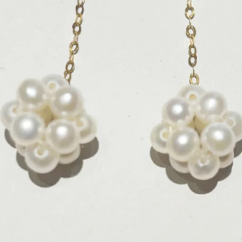 Natural White Freshwater Pearl Real 18K Gold Au750 Earring DIY Jewelry Accessories Fine Qualitydiy 202601