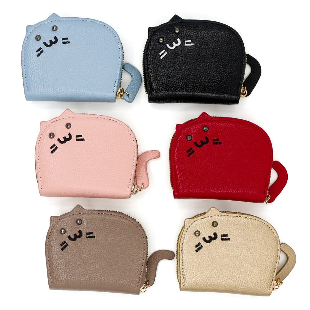 Women's Wallets New Cartoon Cat Compact Kawaii Cute Fashionable Trendy Small Card Bags Portable Large Capacity Coin Purses Girl