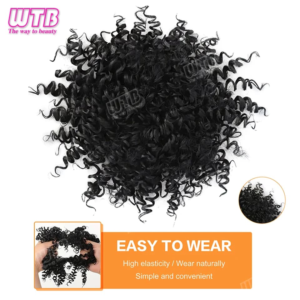 Synthetic Ponytail Short Kinky Curly Afro Chignon Synthetic Hair Natural Ponytails For Women Use