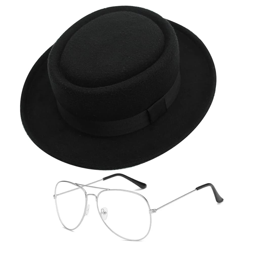 Disguise Walter White Cosplay Eyeglasses Hat Headgear Breaking Roleplay Bad Cap Eyewear Adult Men Costume Accessories Halloween