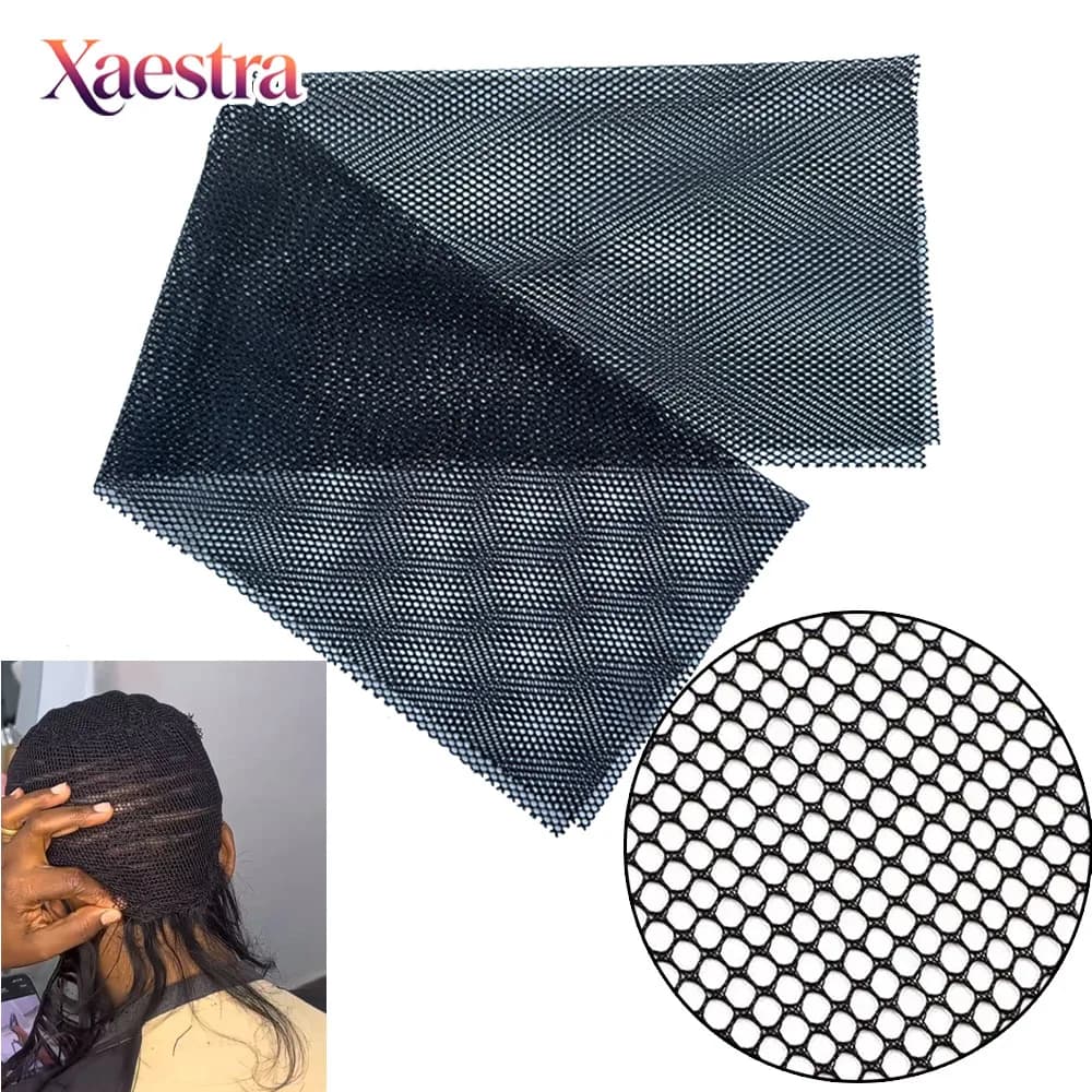 Hair Weaving Net For Diy Wig Making Stretchy Black Mesh Net For Hair Weaving Durable Weaving Base Net For Human & Synthetic Hair