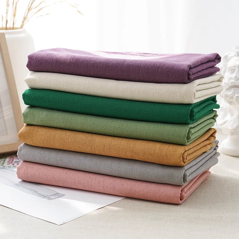 0.5/1/2 Yard Cotton Linen Fabric Colorful Patchwork Seam Material Solid Color DIY Curtain Home Textile Tablecloth Sewing Fabric