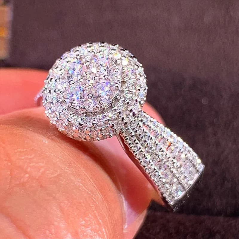 925 Sterling Silver Wedding Accessories Women's Ring Full Paved Shiny CZ Stone Bow Shaped New Designed Lady Fashion Jewelry