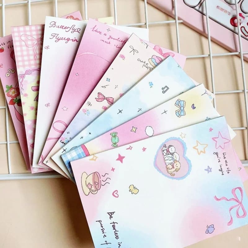 50Page/Book Pink Bow A7 Notepad，Tearable Pocket Notebook  Memo Pad Journal Decor Paper，Office School Supplies Stationery