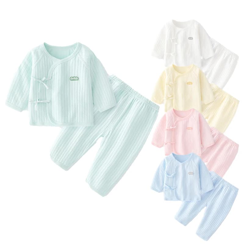 Baby Strap Clothes Multicolour Baby Long Sleeve Split Set 0-6 Months Newborn Boneless Pure Cotton Clothing