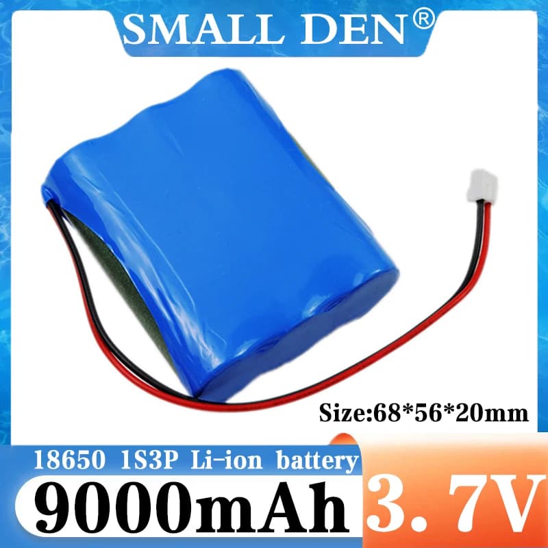 3.7V 18650 Battery Pack 1S Lifepo4 Batteries Packs 3000mah 6000mah 9000mah 12000mah Rechargeable battery Plug