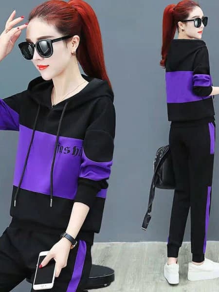 Casual Sportswear Set Women's Spring Autumn Loose Fashionable Mom's Leisure Wear Two-Piece Set Korean Style High Waist Long P...
