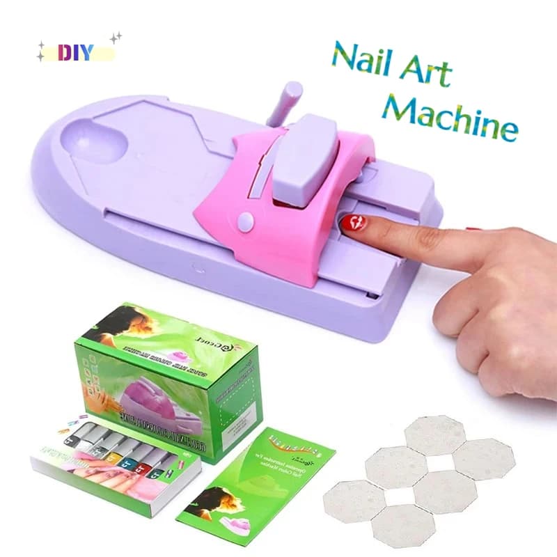 Nail Art Printer DIY Pattern Printing Machine Art Printing Stencil Printing Tools Colorful Nail Art Set
