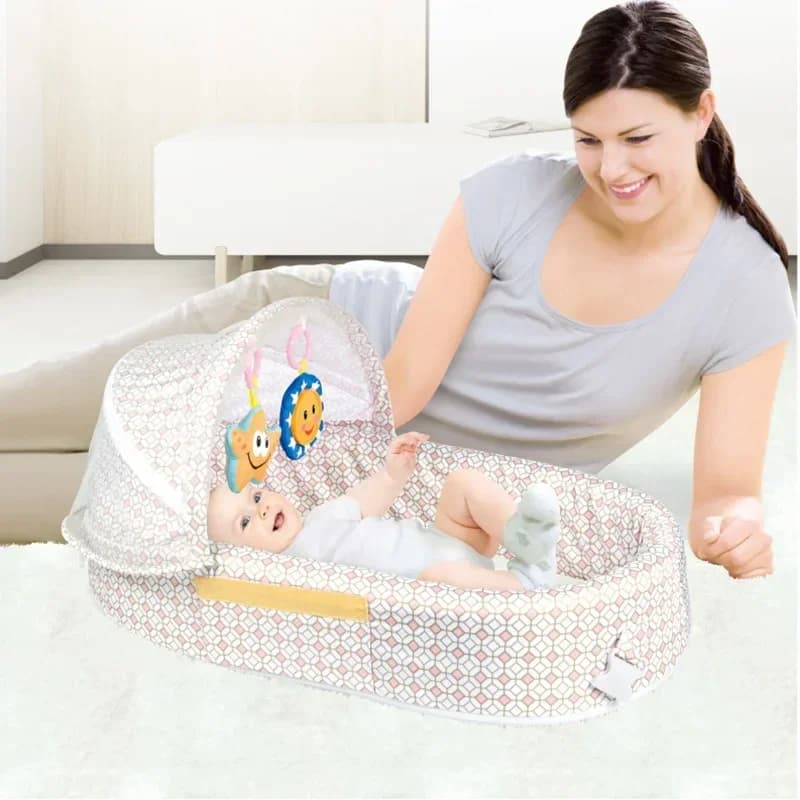 Multifunctional Baby Cribs Portable Baby Bed with Mosquito Net Cradle for Newborn Outdoor Travel Removable Mini Crib for Baby