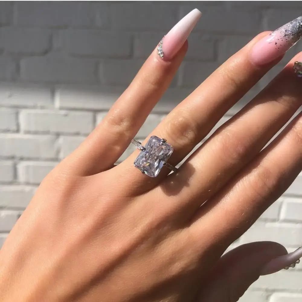 Fine Promise Ring 925 Sterling Silver Lab Diamond Engagement Wedding Band Rings for Women Bridal Gemstones Party Jewelry