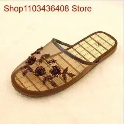 Women Stylish  Floral Slippers Flats Flip Flop Loafers Ladies Mules Fresh Breathable Home Floor Parent-Child Eva Bottom