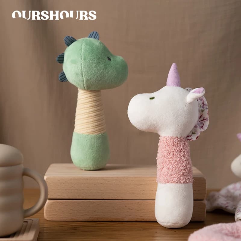 Soft Baby Rattle Toys Cartoon Animal Hand Rattles for Toddlers Boys Girls Hand Bell Toy Early Educational Newborn Infant Gifts