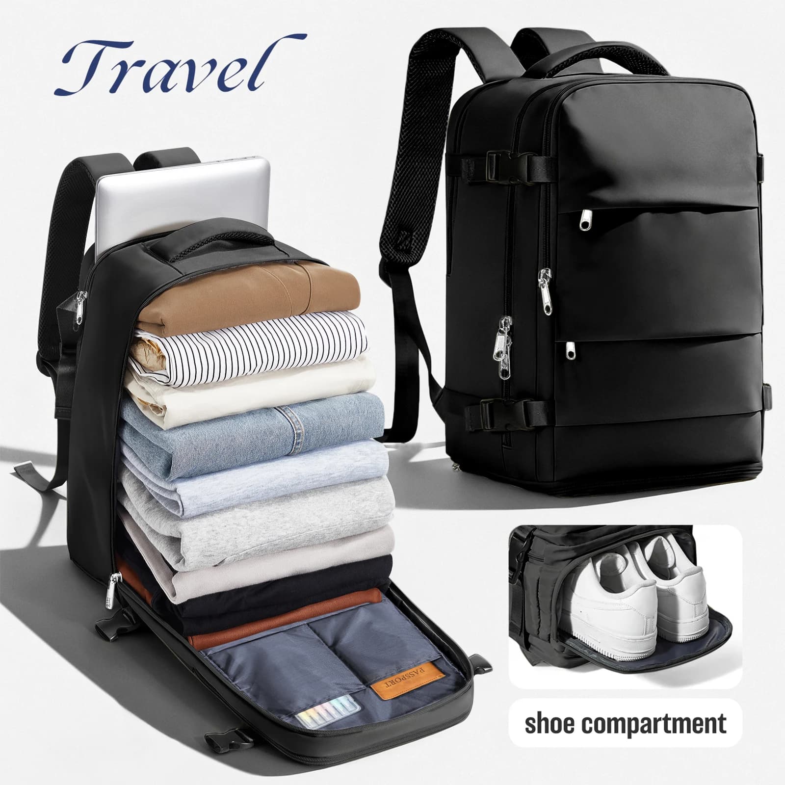 Women Men Hand Luggage Backpack Business College Laptop Travel Backpack Waterproof Carry on  Airplane Ryanair Backpack 40x30x20