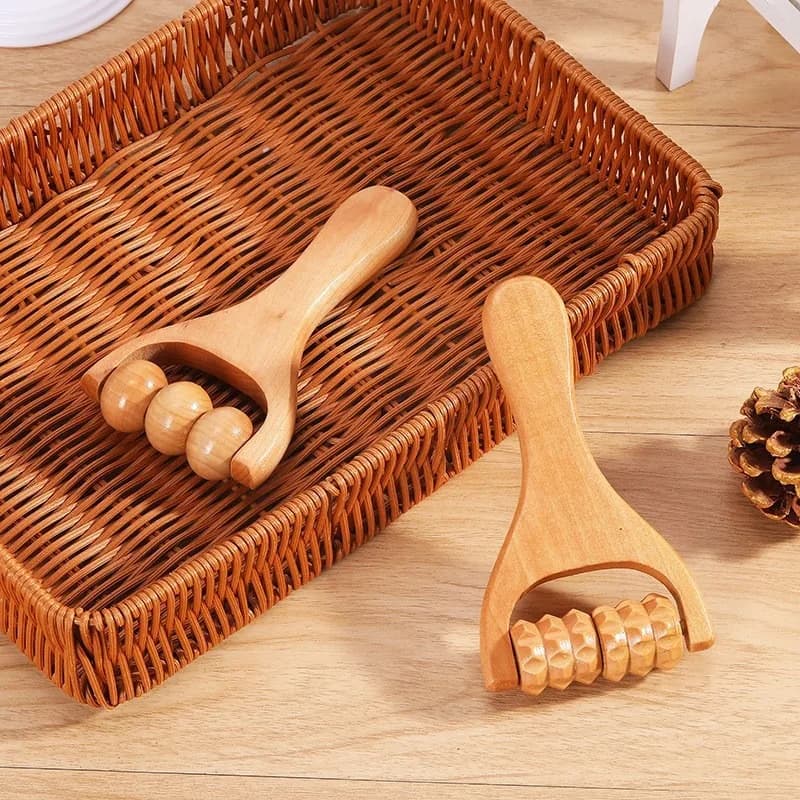 Wooden Face Massage Tools Set Kit Face Sculpting Tool Skin Care Facial Massager Cupping Contouring Facial Roller