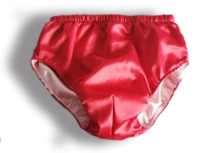 Handmade Silk Soft Satin  Women's Underwear mid Waist Comfortable Briefs Ladies Innerwear Home Clothes
