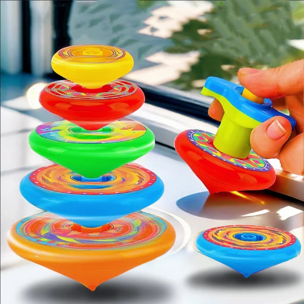 Kids Spinning Top Folding Gyroscope Spinning Toys Stacking Battle Gyroscope Toy Colorful Launcher Spinning  Birthday Party Gift