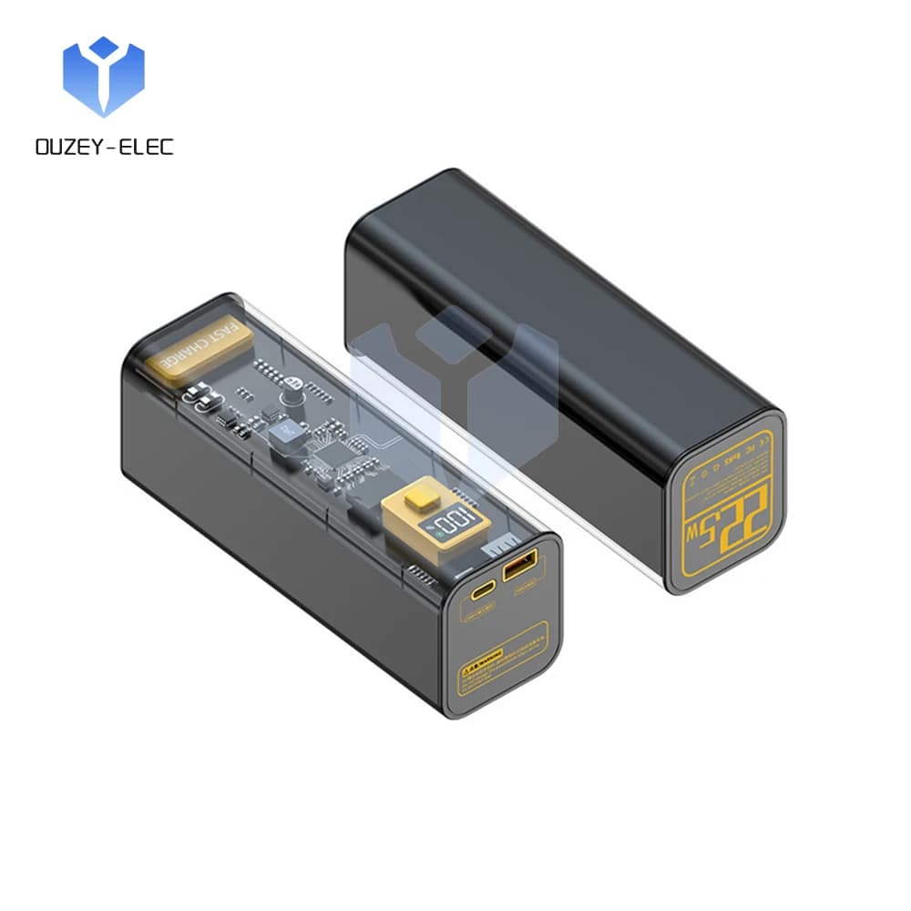 DIY 40000mAh Mobile Power 22.5W  Power Bank  Fast Charge Input/Output Transparent Battery Case Mobile Phone Accessories