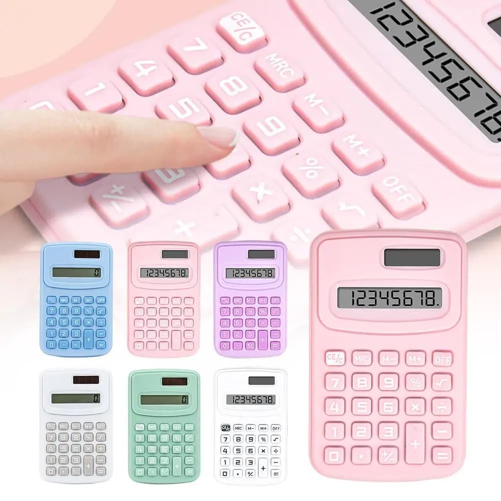 Portable Calculator Cute 8 Digits LCD Electronic Kids Home Office Primary School  Calculator Teaching Supplies