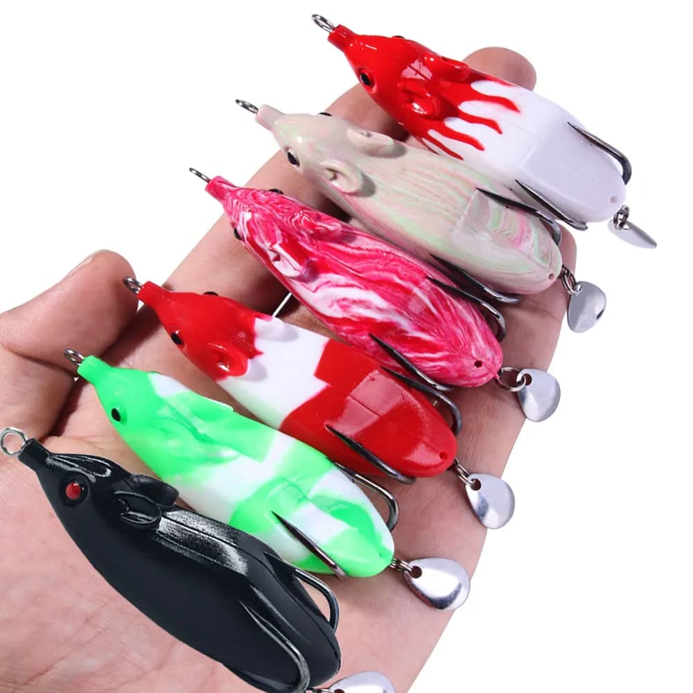 Topwater Frog Lure Soft Tube Bait Plastic Fishing Lure 7CM-12g with Fishing Hooks for Crank Catfish Bass Fishing Tackle
