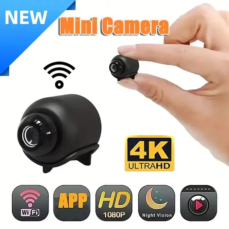 Wireless Camera 4K HD Surveillance Security Video Cam Night Vision Motion Detect Camcorder Mini Full Color Monitor Smart Home ​
