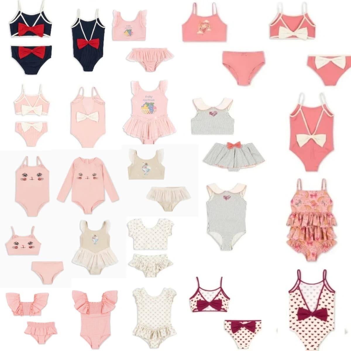 Kids Swimwear for Girls New Summer Cherry KS Toddler Boys Clothes Baby Swimsuit Flower Swimwear Children Cute Bow Bikini Set