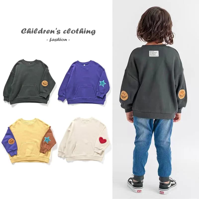 Baby Boys Clothing 2025 Autumn Fashion Smiling Embroidered Children's Hoodie Cotton Casual Boys' Top Sweatshirt Kids Clothes