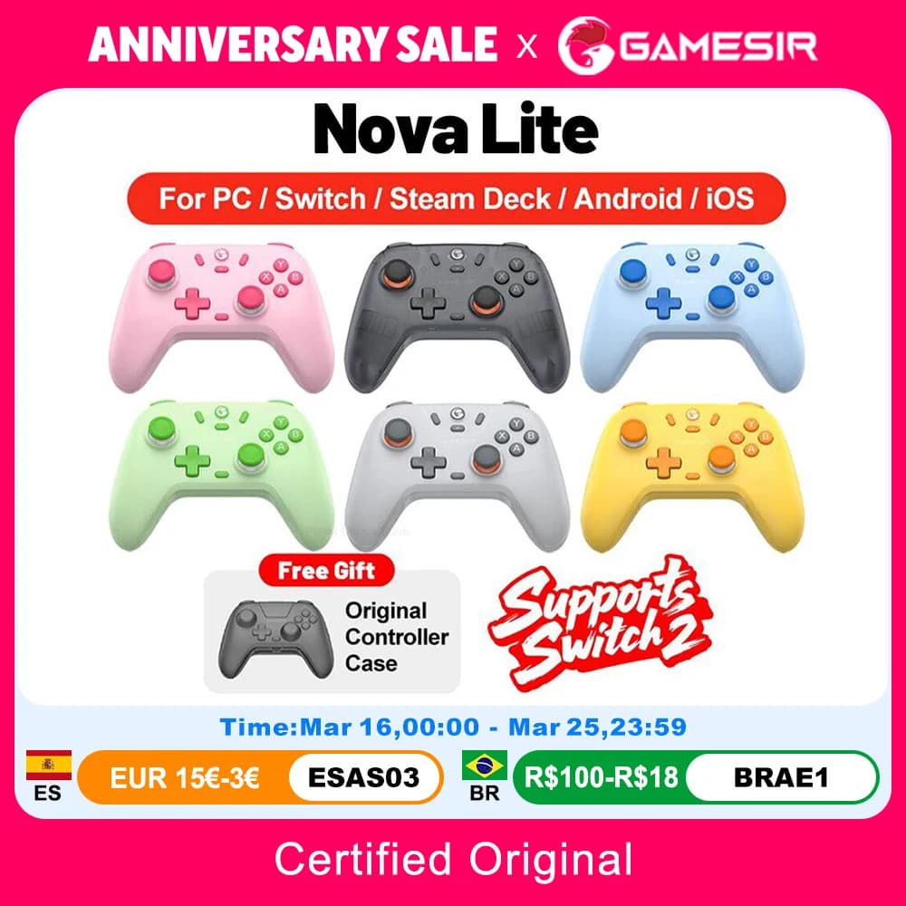 Gamesir Nova Lite Gamepads PC for Nintendo Switch 2 Controller Switch Steam Android iOS iPhone Controle Hall Effect Joystick