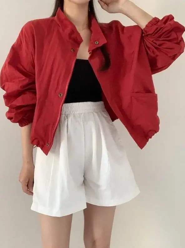 Women Jackets Office Wear Woman Ladies Simple Slim-Fit Pure Front Pocket Button Versatile Solid Color Autumn Winter Warm Basic