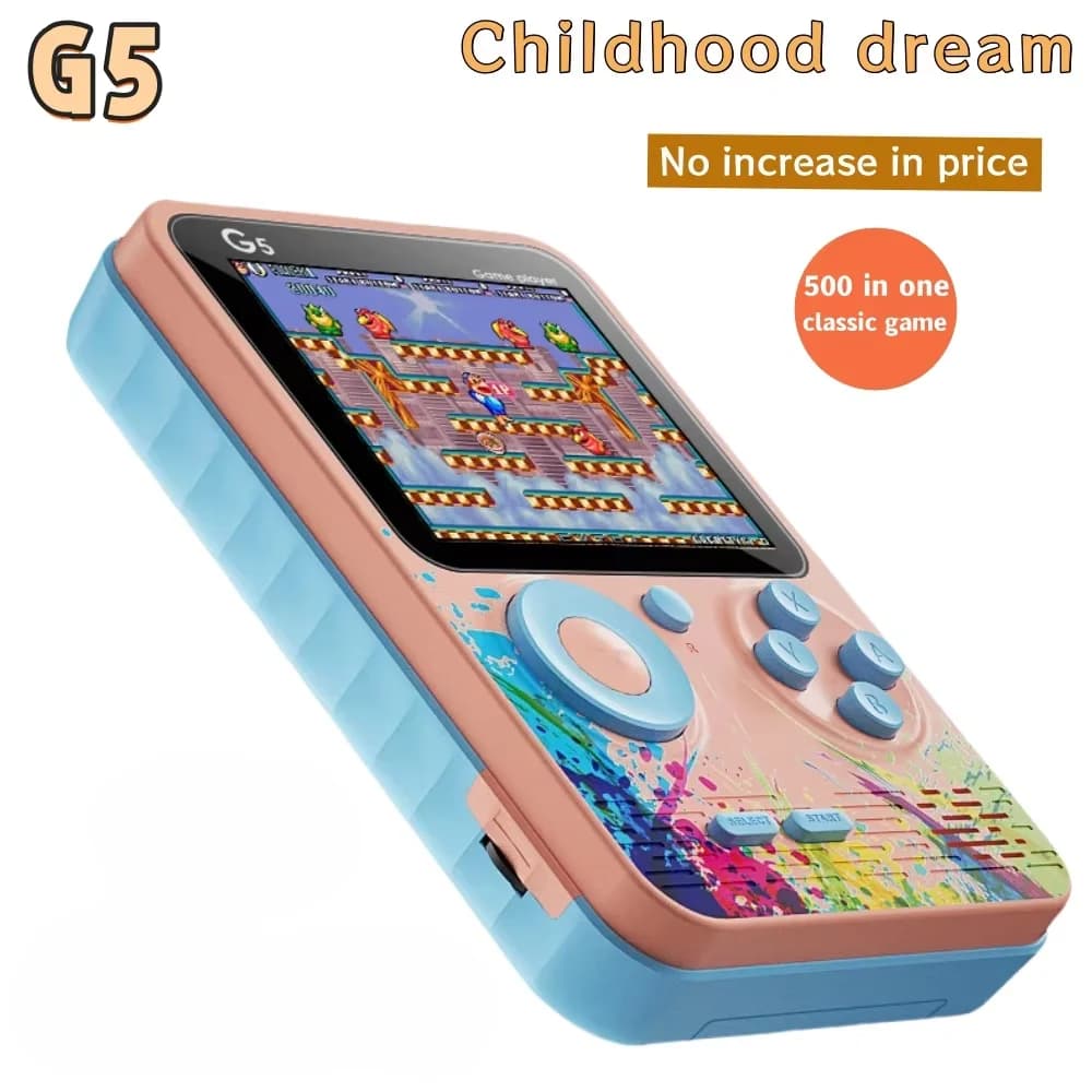G5 500 In 1 MINI Video Game Handheld Game Players Portable Retro Video Console Boy 8 Bit Color LCD Screen Games
