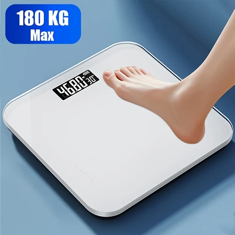 High-Precision Bathroom Scale, Electronic Scale, Accurate, with LED Display And Temperature Reading (Switchable Between Kg Ann